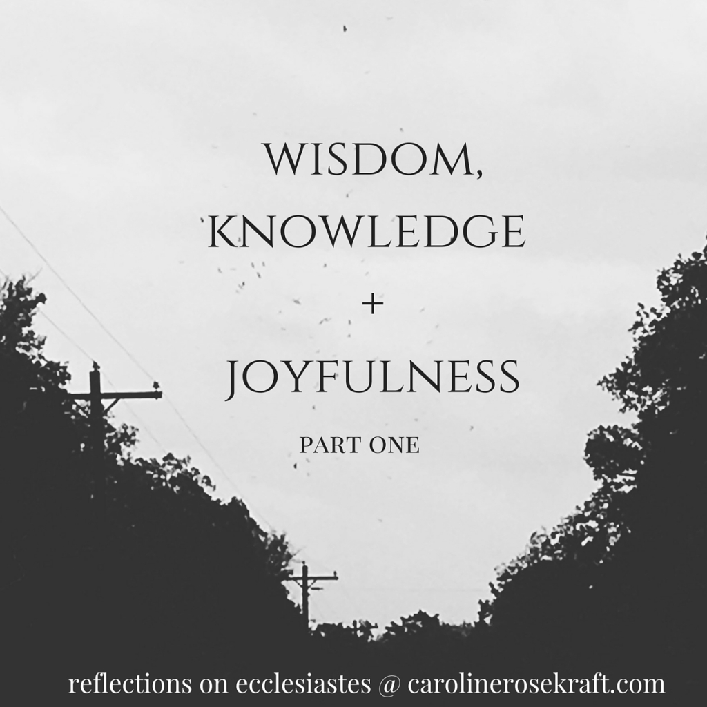 Wisdom, Knowledge and Joyfulness: PART ONE